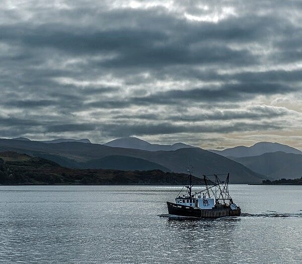 Trawler on Loch Broom Coming Home