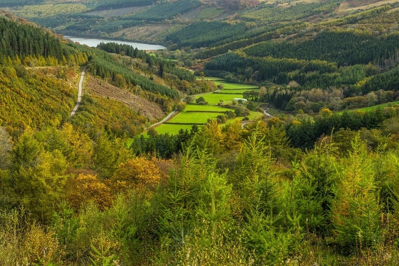 The Upper Talybont Valley Brecon Beacons in Autumn